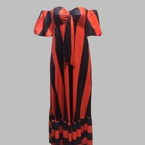 Beautiful stripped cold shoulder dress